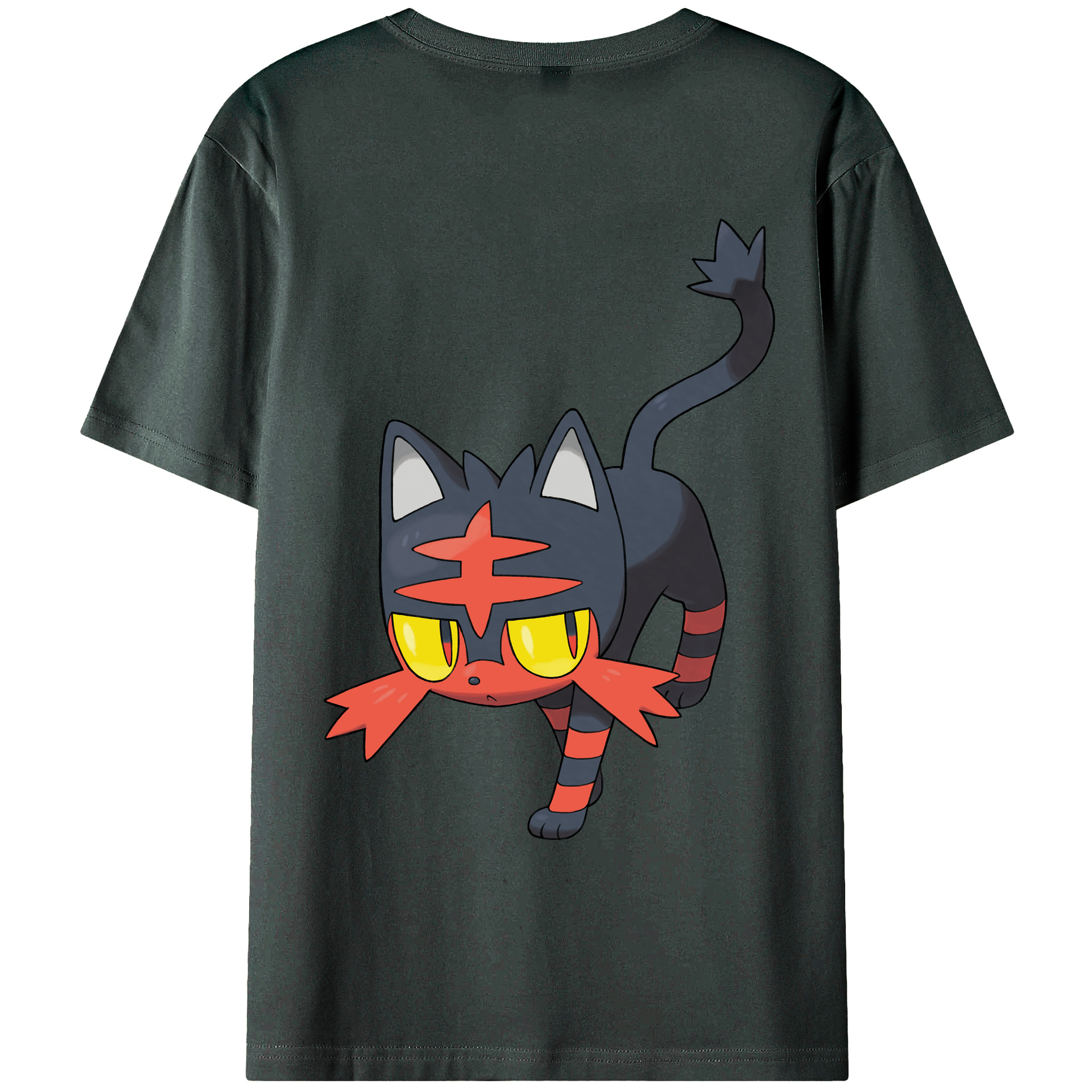 （画像用） ポケットモンスター Pokémon 綿100％ メンズ半袖Tシャツ（バックプリント） 通気性